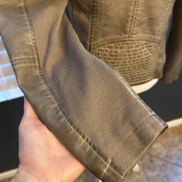 Sebby collection “leather” olive green jacket - Picture 6 of 10